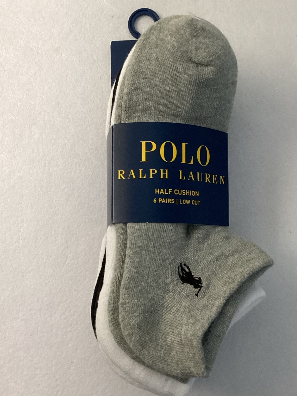 Polo by Ralph Lauren Grey Low-Cut Half Cushion Athletic Socks (6 Pairs)
